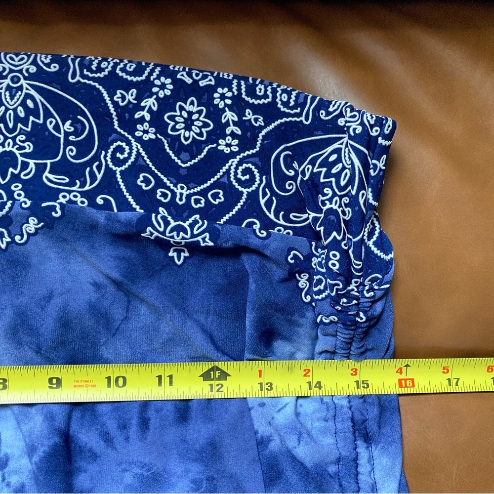 VENUS Blue Strapless Tie-Dye Maxi Dress with Border Print - Picture 6 of 8